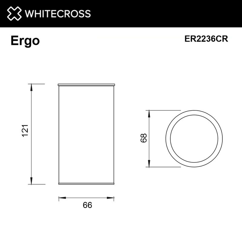 Стакан для зубных щеток WHITECROSS Ergo ER2236CR настольный (хром)