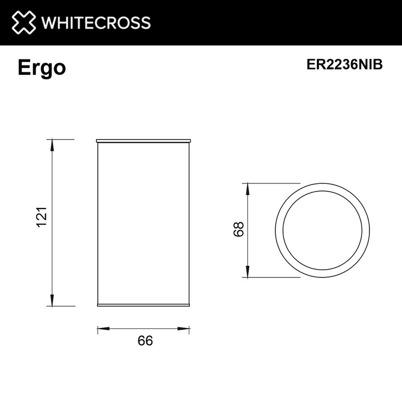 Стакан для зубных щеток WHITECROSS Ergo ER2236NIB настольный (брашированный никель)