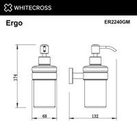 Дозатор для жидкого мыла WHITECROSS Ergo ER2240GM (оружейная сталь) — 2