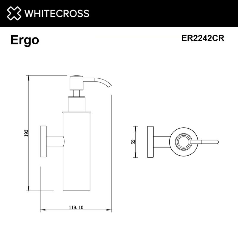 Дозатор для жидкого мыла WHITECROSS Ergo ER2242CR (хром)