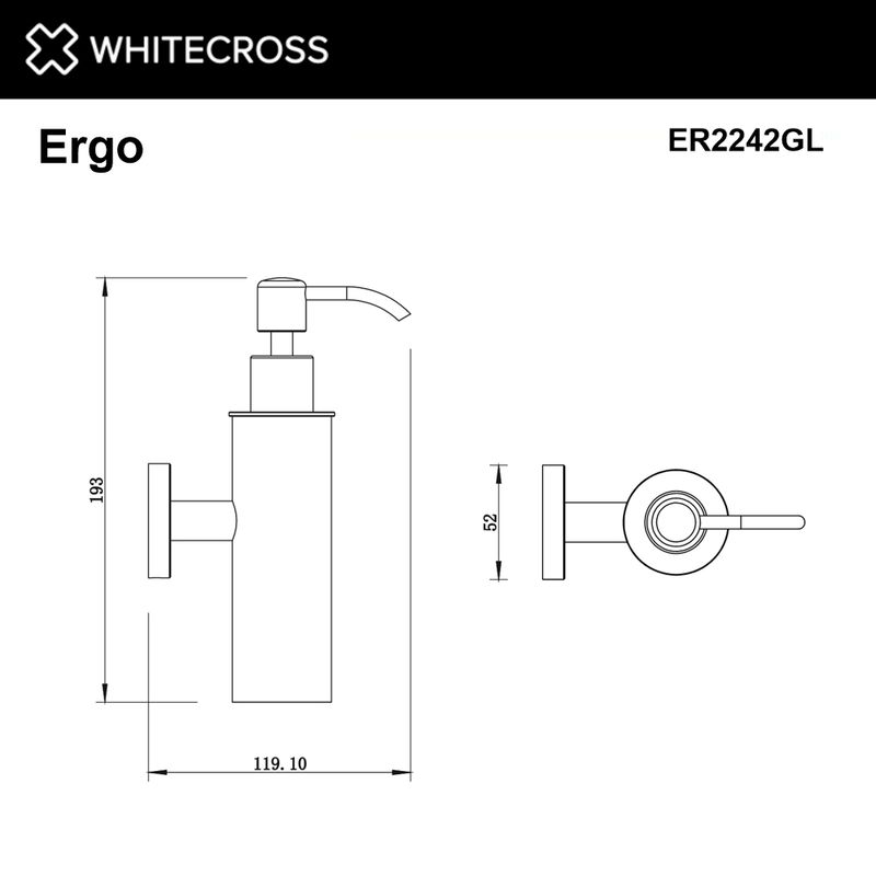 Дозатор для жидкого мыла подвесной WHITECROSS Ergo ER2242GL (золото)