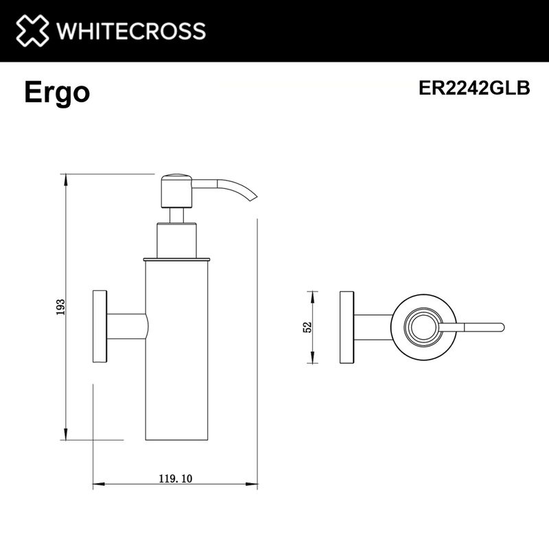 Дозатор для жидкого мыла WHITECROSS Ergo ER2242GLB (брашированное золото)
