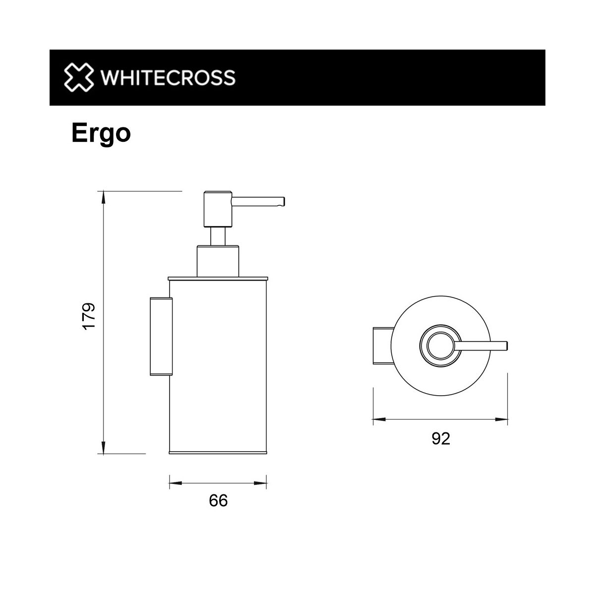 Дозатор для жидкого мыла подвесной WHITECROSS Ergo ER2244CPB (брашированная медь)