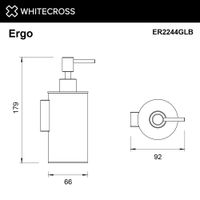 Дозатор для жидкого мыла WHITECROSS Ergo ER2244GLB подвесной (брашированное золото) — 2