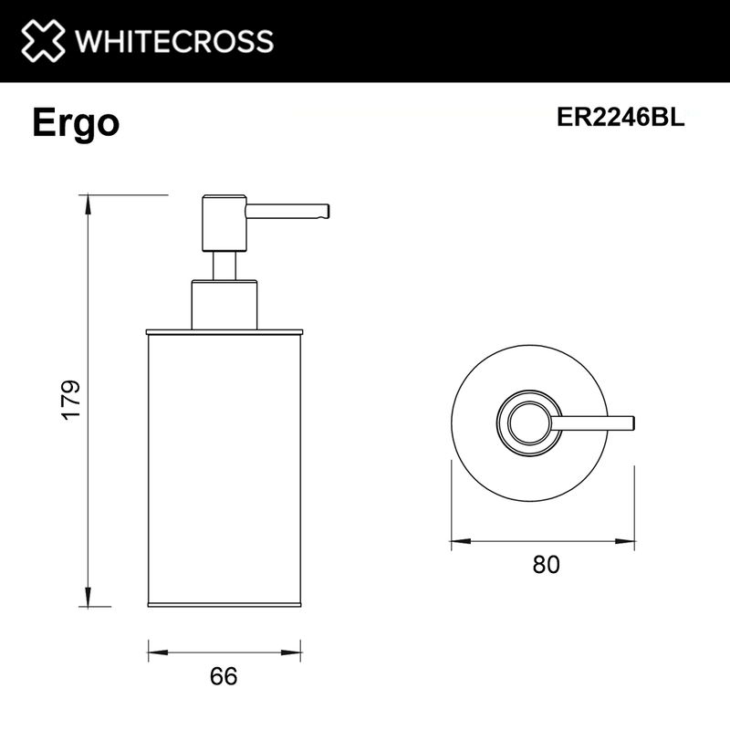 Дозатор для жидкого мыла настольный WHITECROSS Ergo ER2246BL (черный мат)