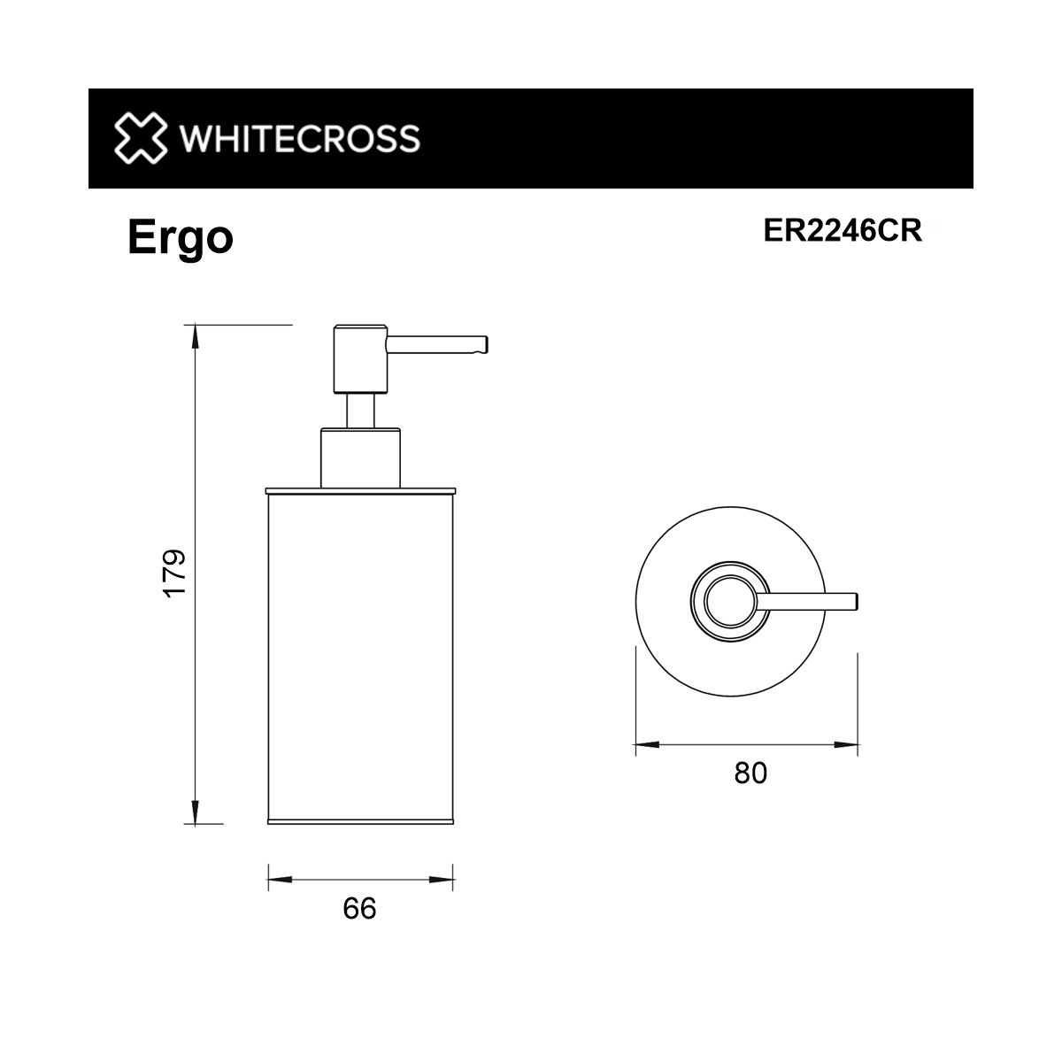 Дозатор для жидкого мыла настольный WHITECROSS Ergo ER2246CR (хром)