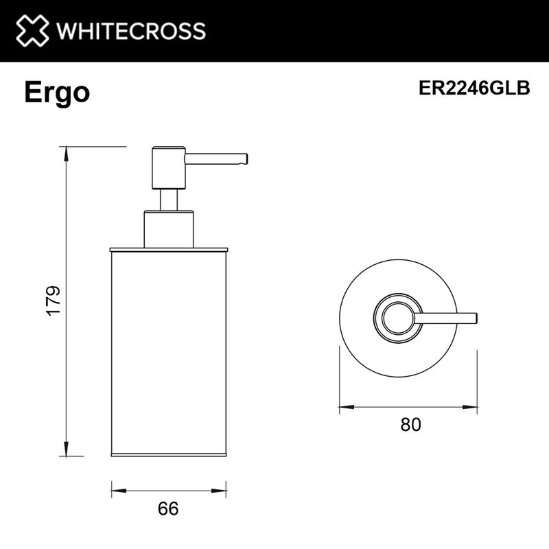 Дозатор для жидкого мыла настольный WHITECROSS Ergo ER2246GLB (брашированное золото)