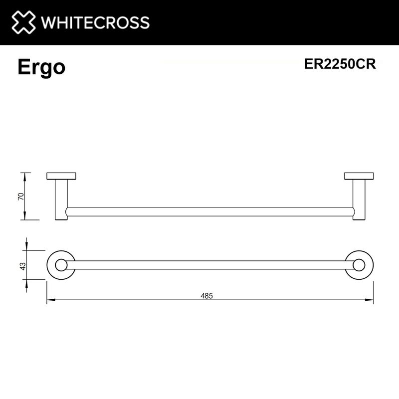 Держатель для полотенец WHITECROSS Ergo ER2250NIB (брашированный никель) 450 мм