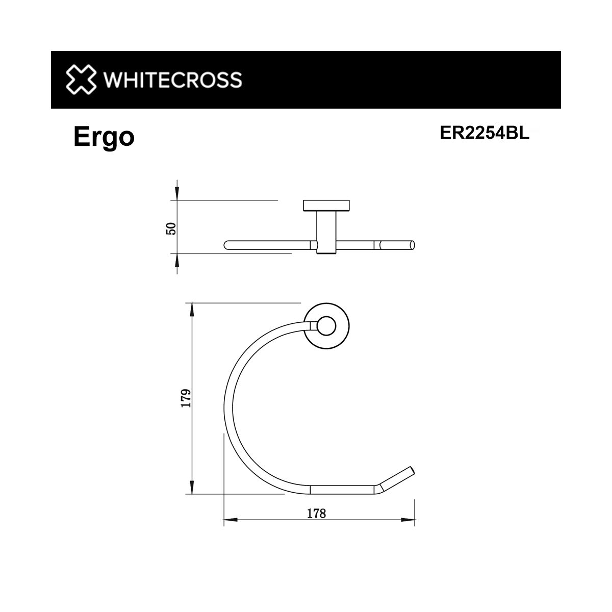 Полотенцедержатель кольцо WHITECROSS Ergo ER2254GL (золото)