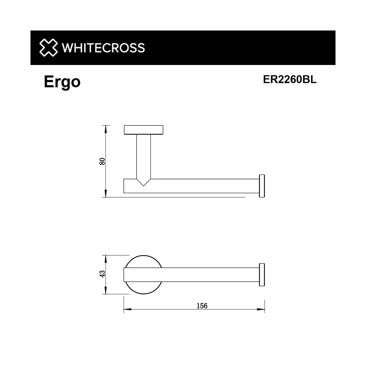 Держатель туалетной бумаги WHITECROSS Ergo ER2260BL (черный мат)