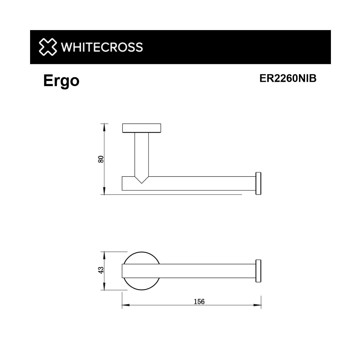 Держатель туалетной бумаги WHITECROSS Ergo ER2260NIB (брашированный никель)