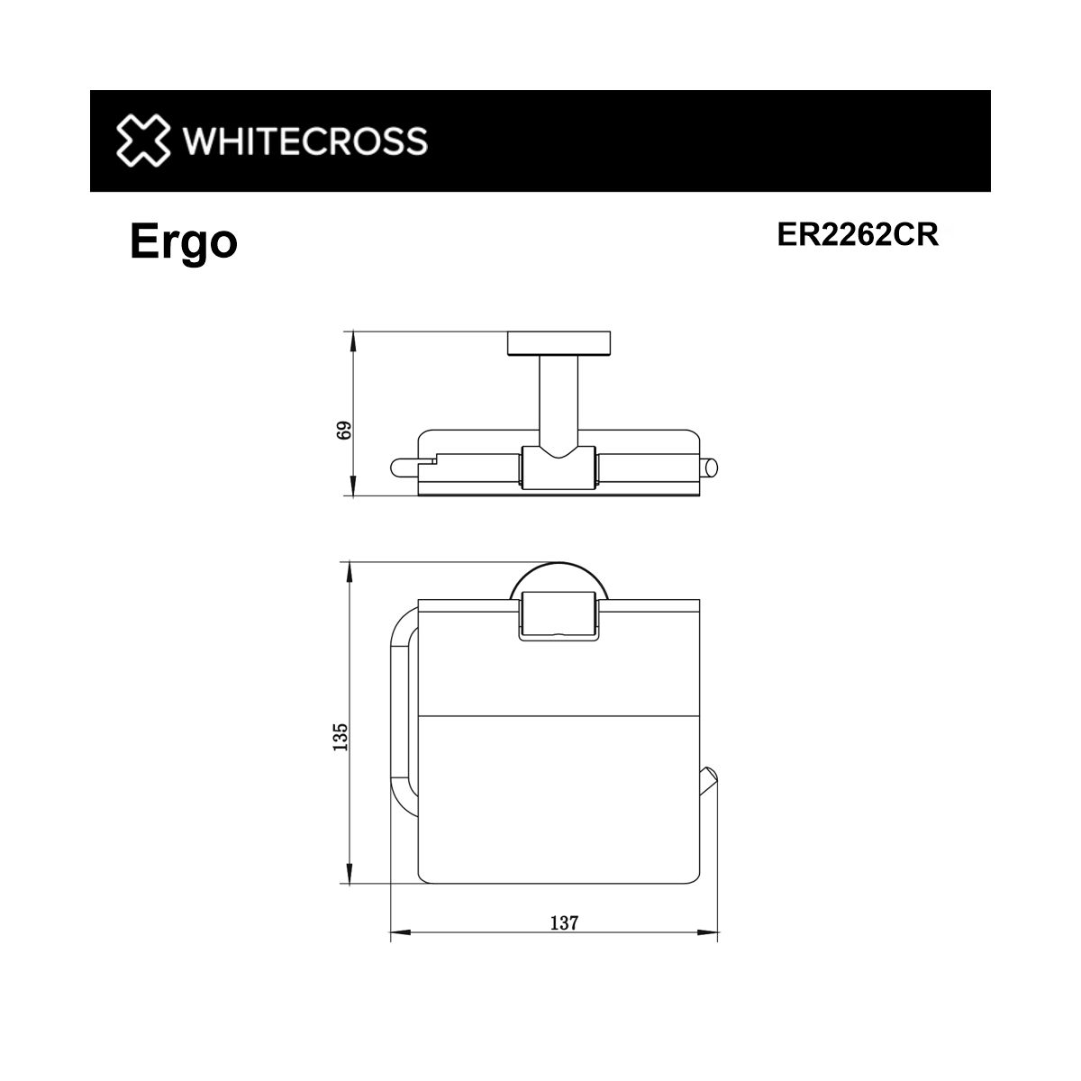 Держатель туалетной бумаги WHITECROSS Ergo ER2262CR (хром)