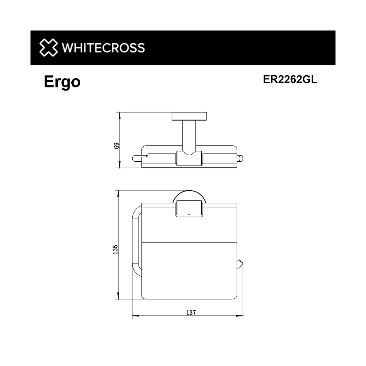 Держатель туалетной бумаги WHITECROSS Ergo ER2262GL (золото)