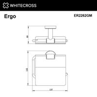 Держатель туалетной бумаги WHITECROSS Ergo ER2262GM (оружейная сталь) — 2