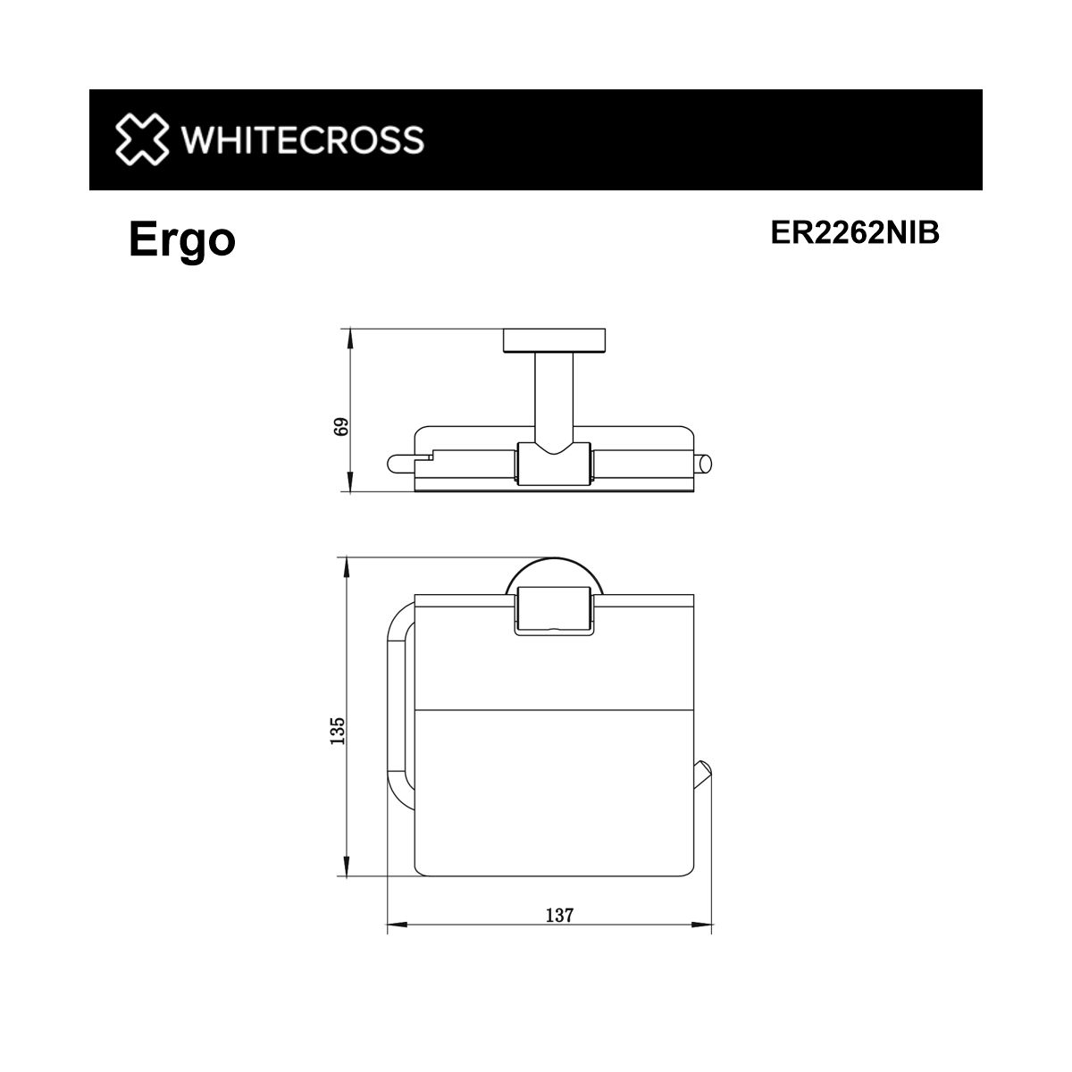 Держатель туалетной бумаги WHITECROSS Ergo ER2262NIB (брашированный никель)