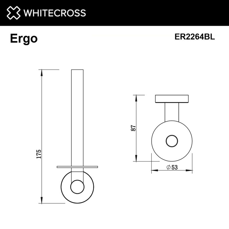 Держатель запасного рулона туалетной бумаги WHITECROSS Ergo ER2264BL (черный мат)