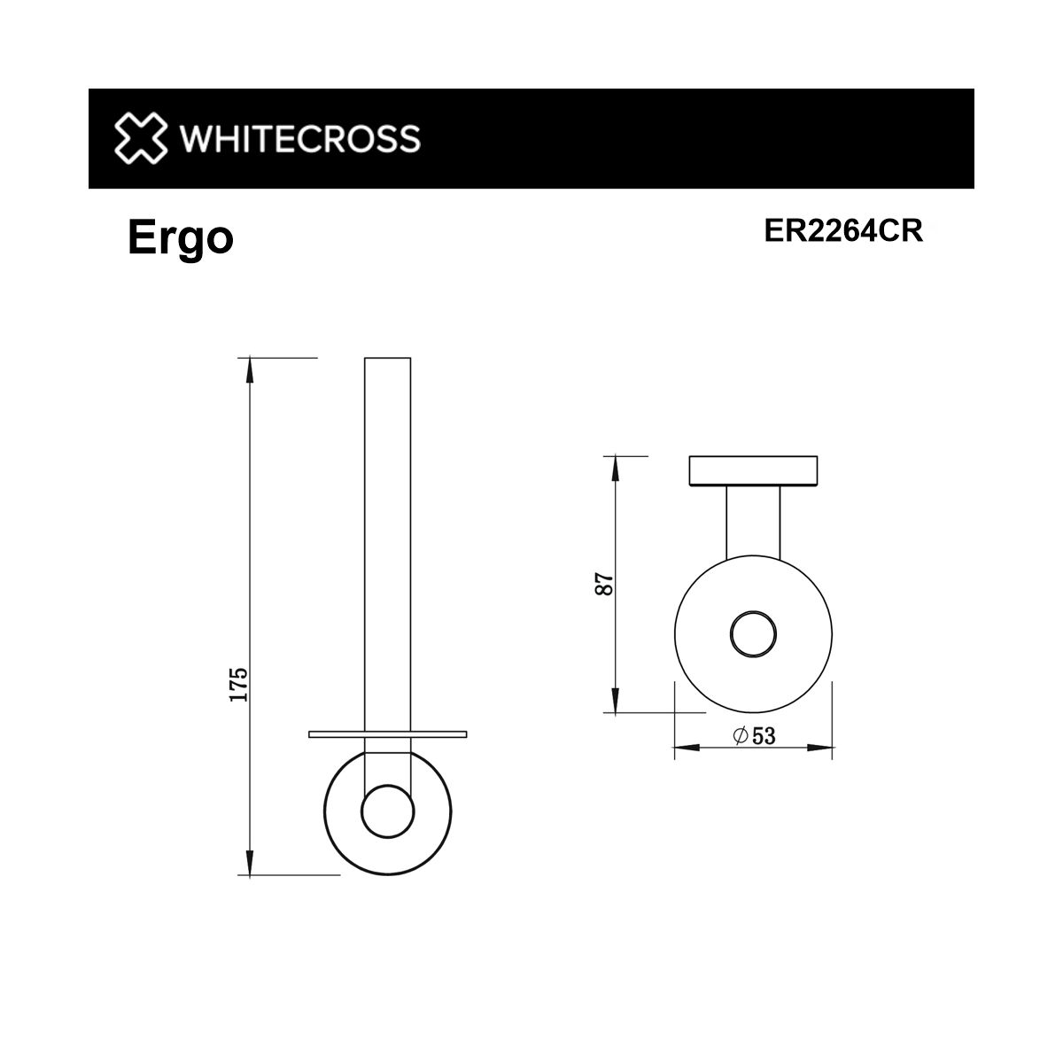 Держатель запасного рулона туалетной бумаги WHITECROSS Ergo ER2264CR (хром)