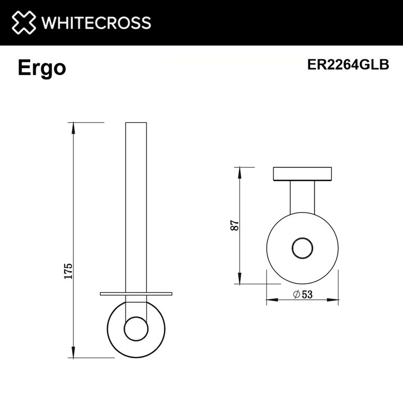 Держатель для туалетной бумаги WHITECROSS Ergo ER2264GLB (брашированное золото)