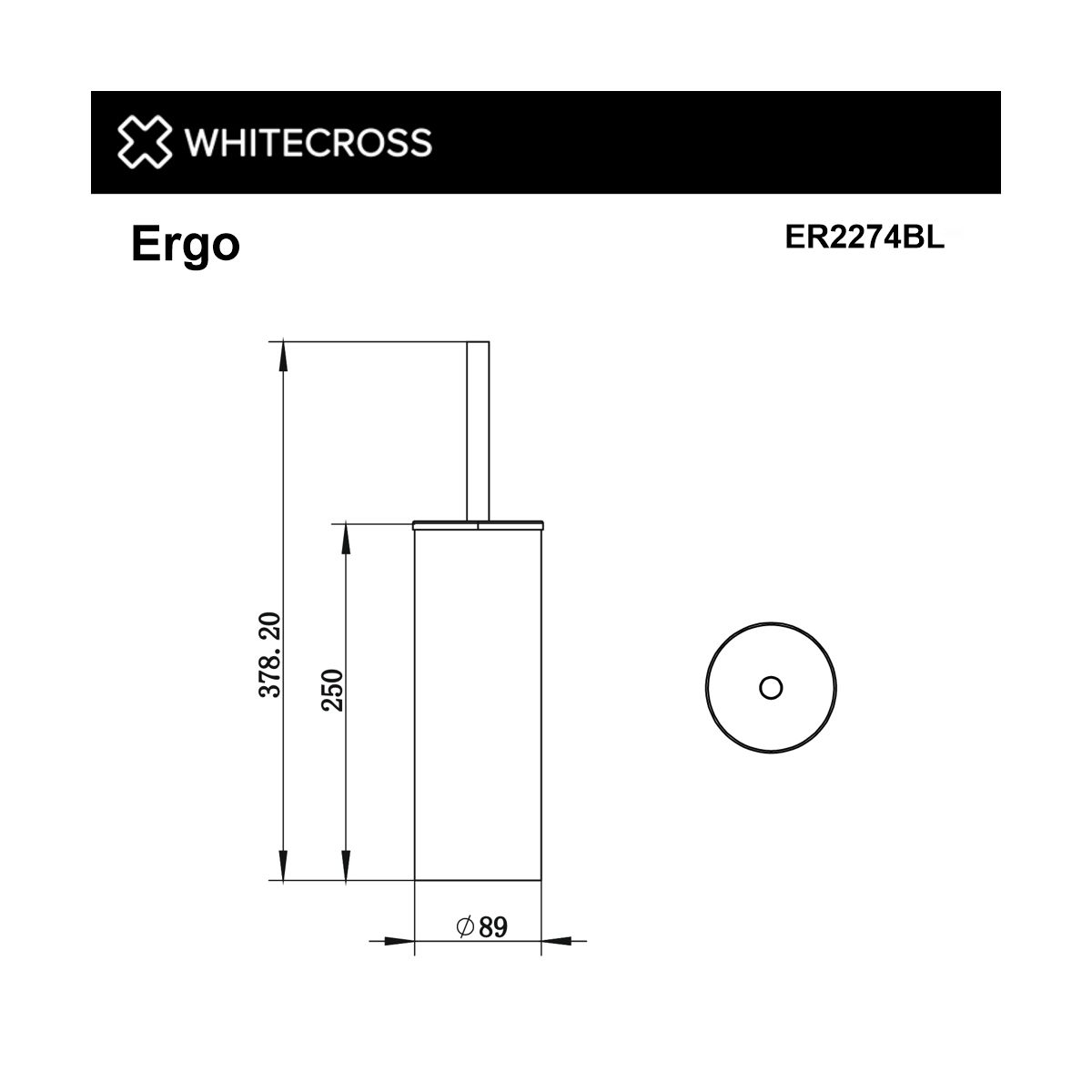 Ершик напольный WHITECROSS Ergo ER2274NIB (брашированный никель)