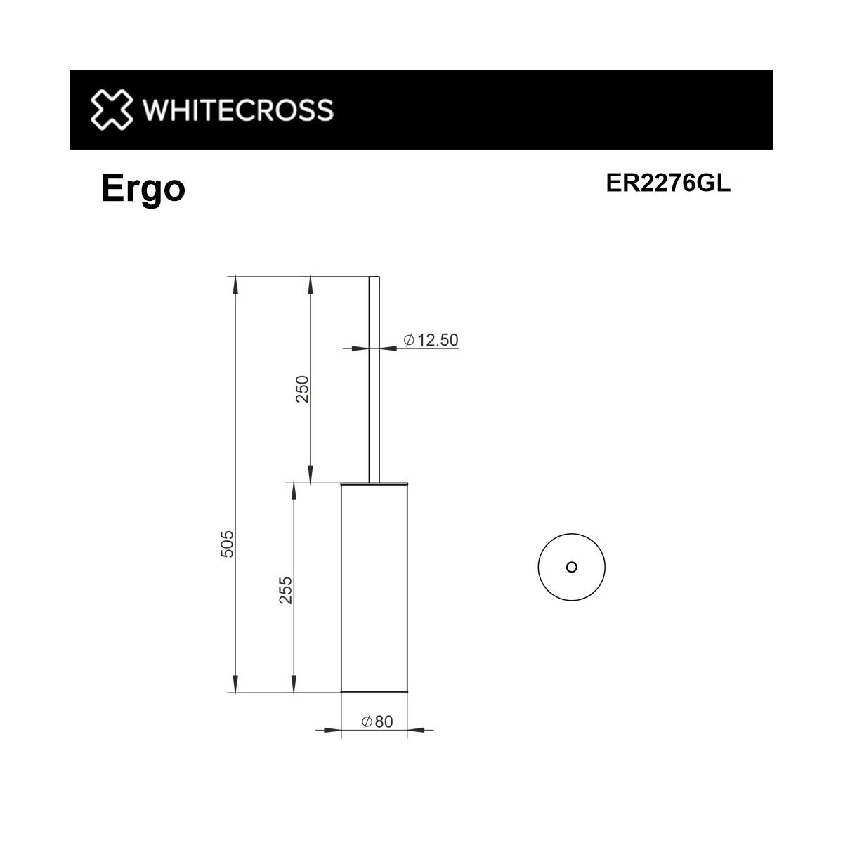 Ершик напольный WHITECROSS Ergo ø80 мм ER2276GL (золото)