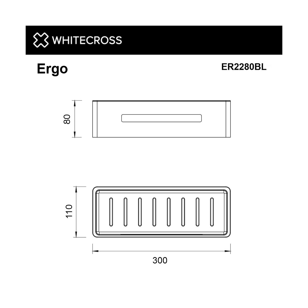 Полка для душа WHITECROSS Ergo ER2280BL (черный мат)