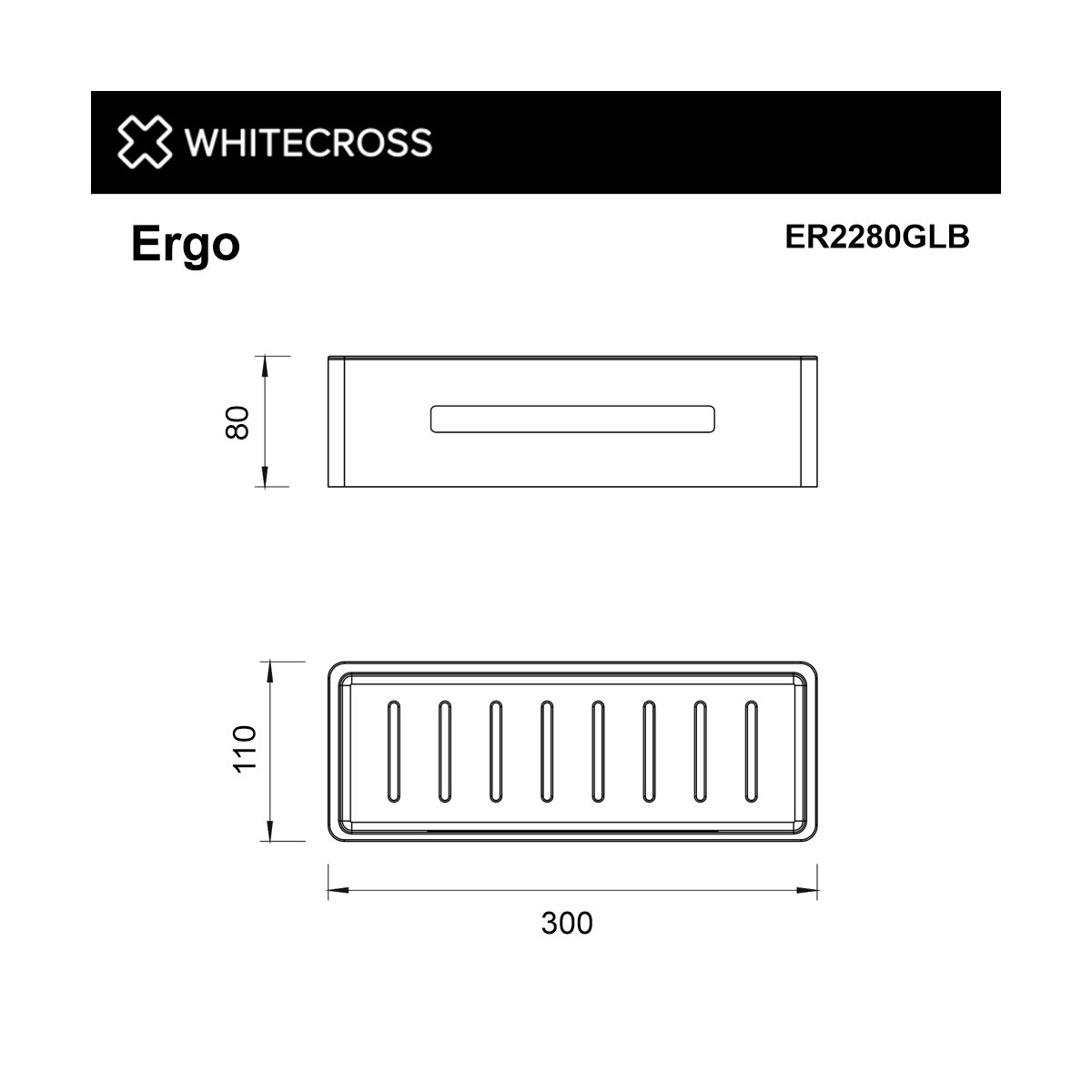Полка для душа WHITECROSS Ergo ER2280GLB (брашированное золото)