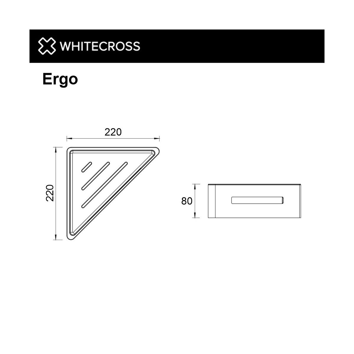 Полка для душа угловая WHITECROSS Ergo ER2282CPB (брашированная медь)