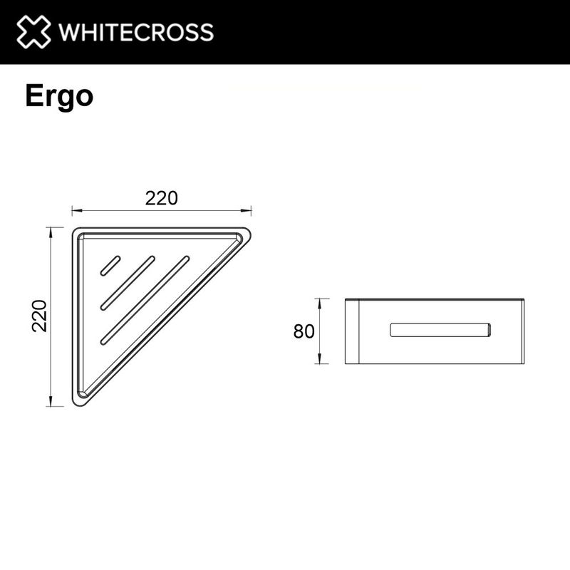 Полка для душа угловая WHITECROSS Ergo ER2282CPB (брашированная медь)