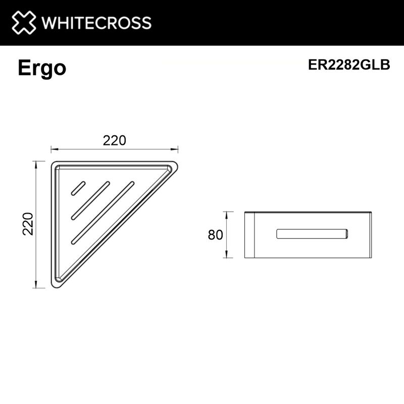 Полка для душа угловая WHITECROSS Ergo ER2282GLB (брашированное золото)