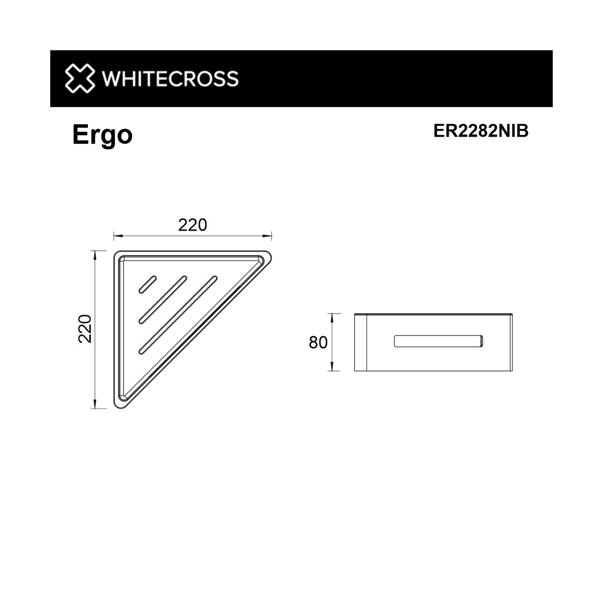 Полка для душа угловая WHITECROSS Ergo ER2282NIB (брашированный никель)