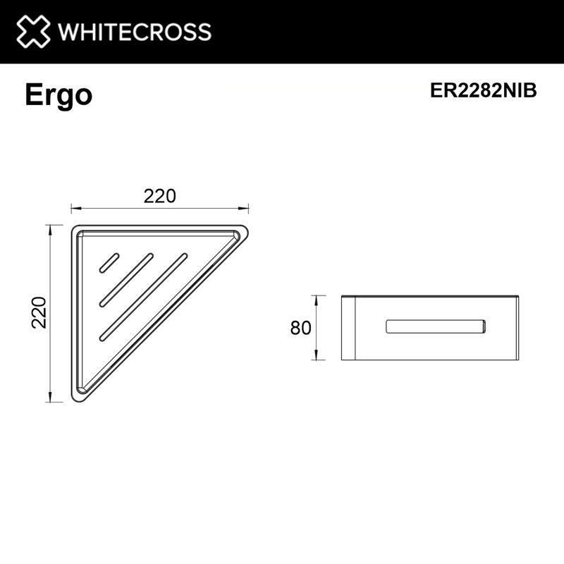 Полка для ванной WHITECROSS Ergo ER2282NIB угловая (брашированный никель)