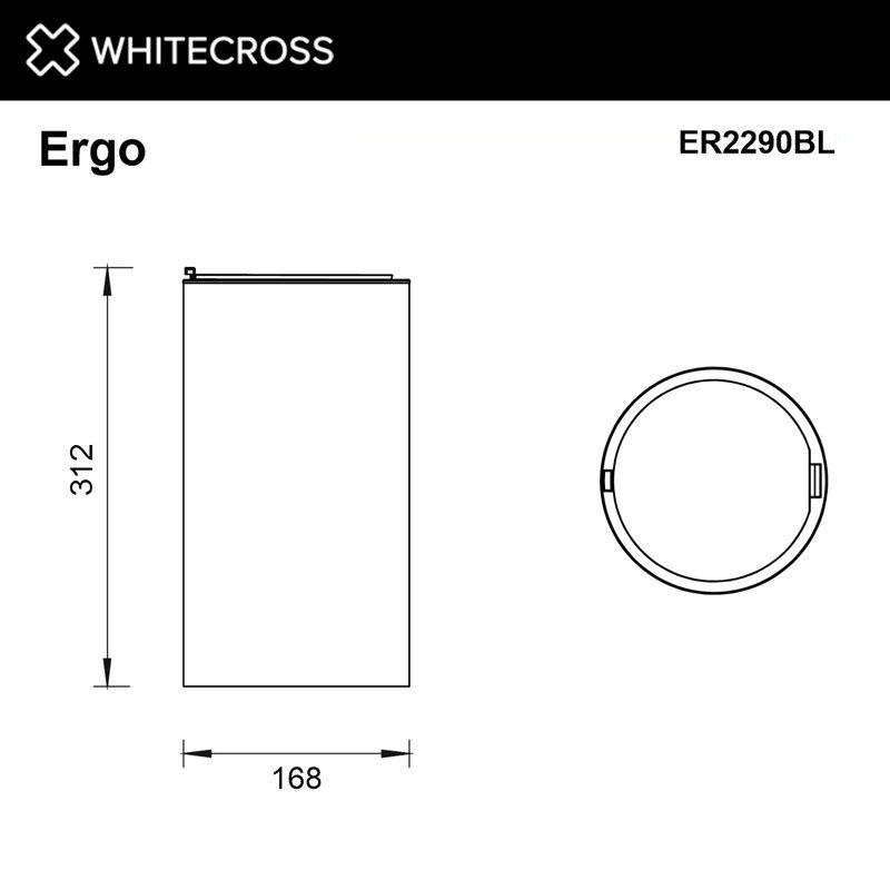 Мусорное ведро WHITECROSS Ergo 4 л. с крышкой ER2290BL (черный матовый)