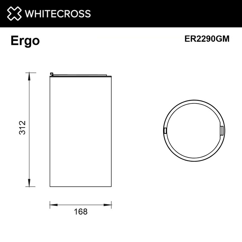 Ведро для мусора WHITECROSS Ergo 4 л. с крышкой ER2290GM (оружейная сталь)
