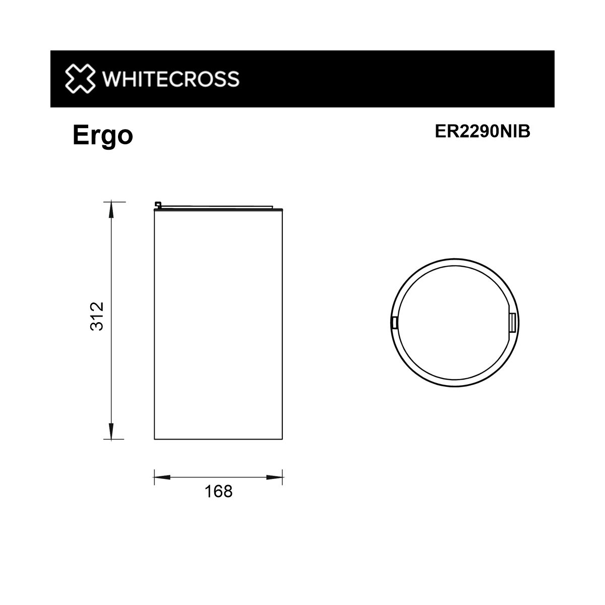Ведро для мусора WHITECROSS Ergo 4 л. с крышкой ER2290NIB (брашированный никель)
