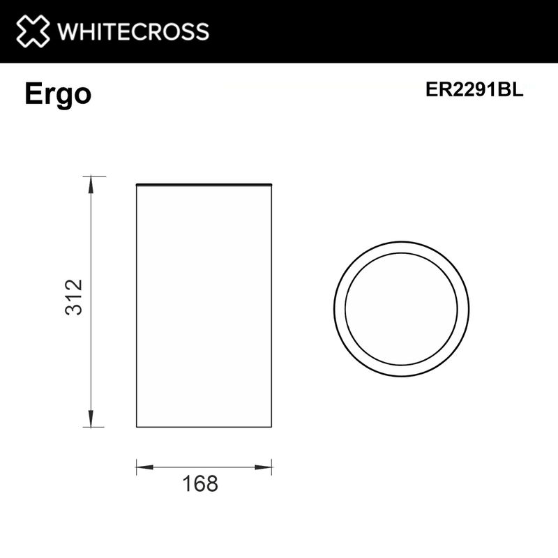Мусорное ведро WHITECROSS Ergo 4 л. открытое ER2291BL (черный матовый)