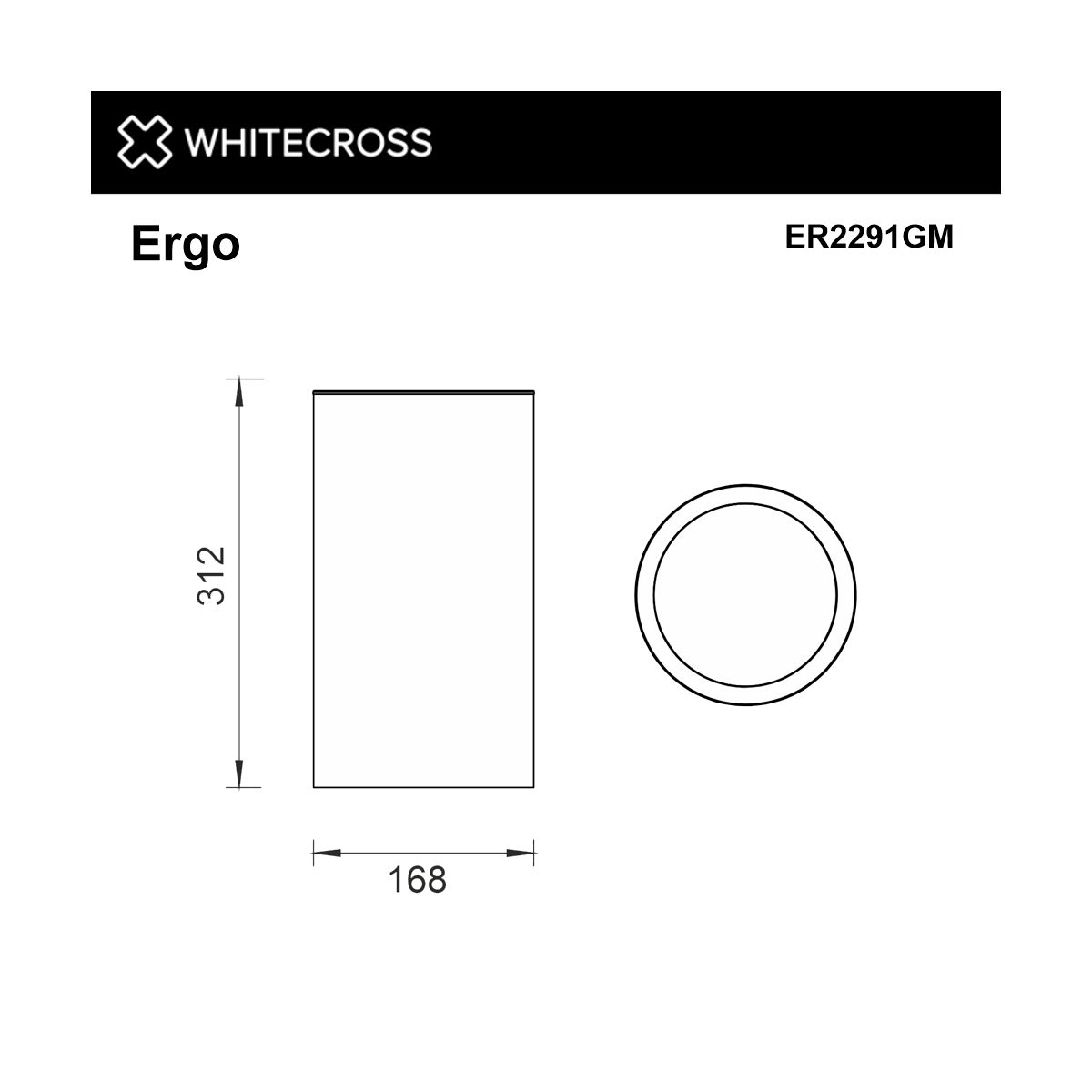 Ведро для мусора WHITECROSS Ergo 4 л. открытое ER2291GM (оружейная сталь)