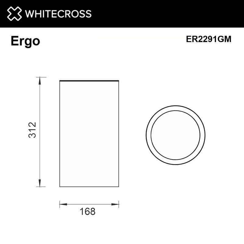 Мусорное ведро WHITECROSS Ergo 4 л. открытое ER2291GM (оружейная сталь)
