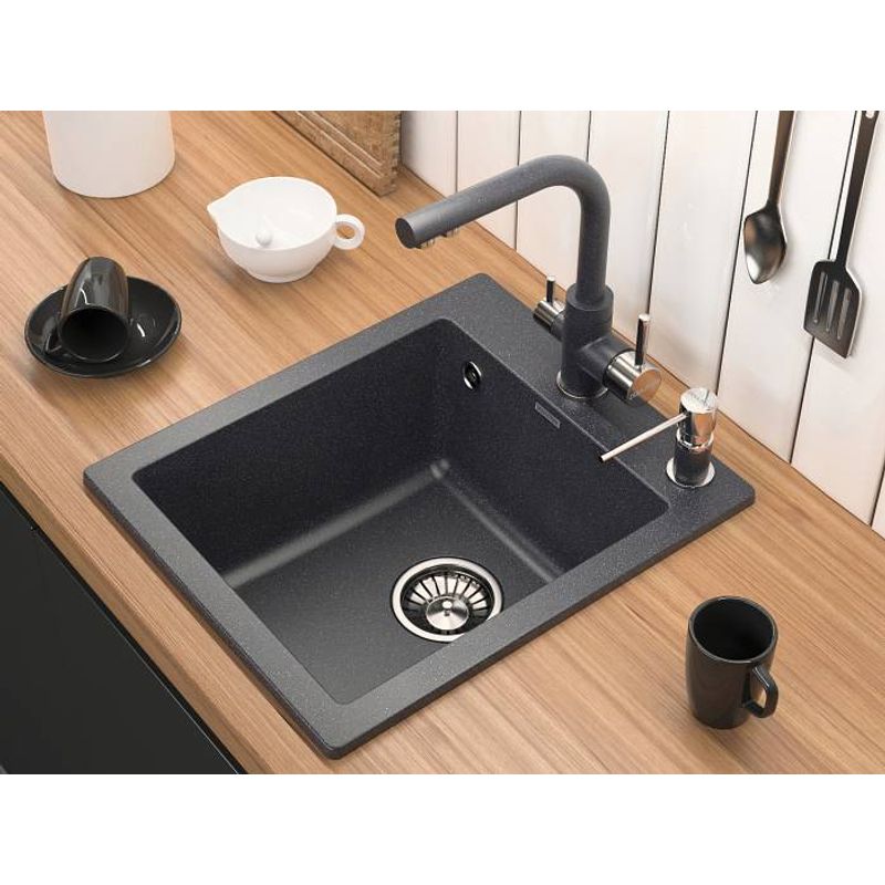 Смеситель для кухни Paulmark Essen Es213011-418(BLM) черный металлик