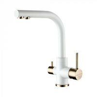 Смеситель для кухни Paulmark Essen Es213011-431BR белый матовый / бронза — 1