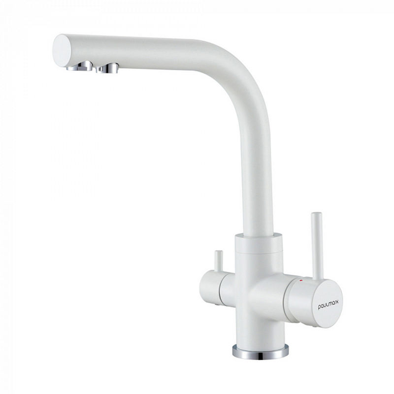 Смеситель для кухни Paulmark Essen Es213011-431TW(WH) белый матовый полностью