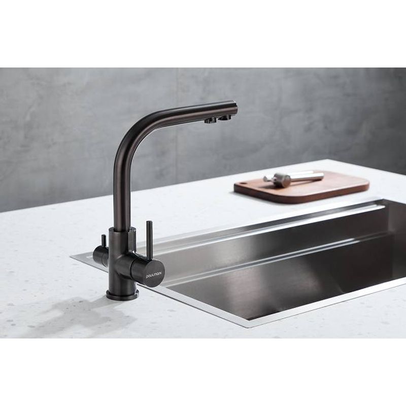 Смеситель для кухни Paulmark Essen Es213211-GM вороненая сталь