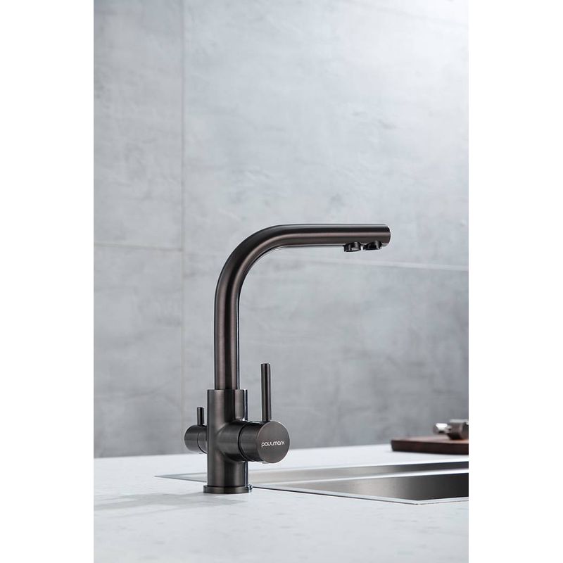 Смеситель для кухни Paulmark Essen Es213211-GM вороненая сталь