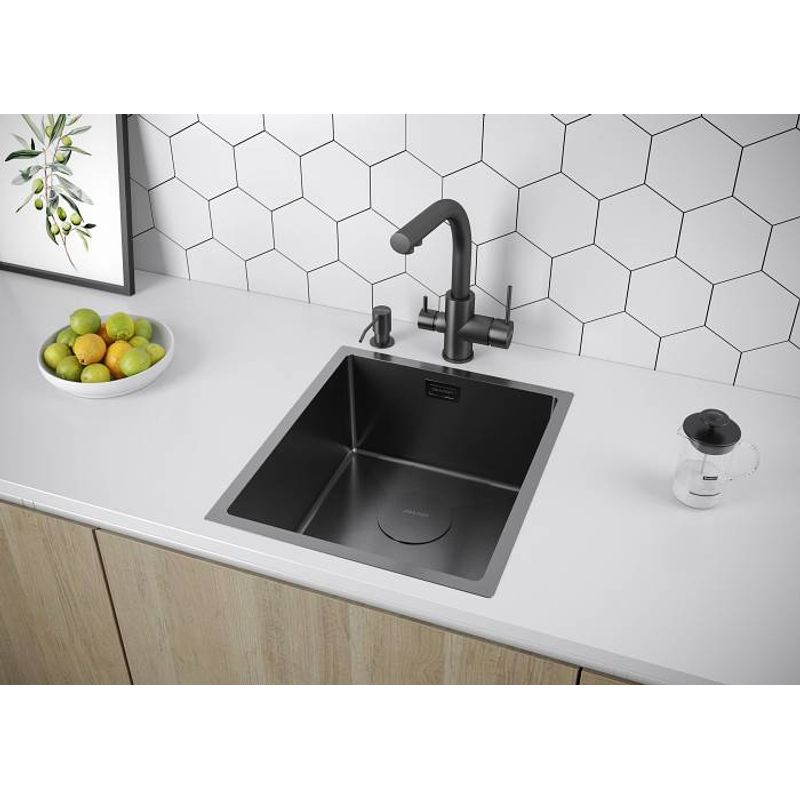 Смеситель для кухни Paulmark Essen Es213211-GM вороненая сталь