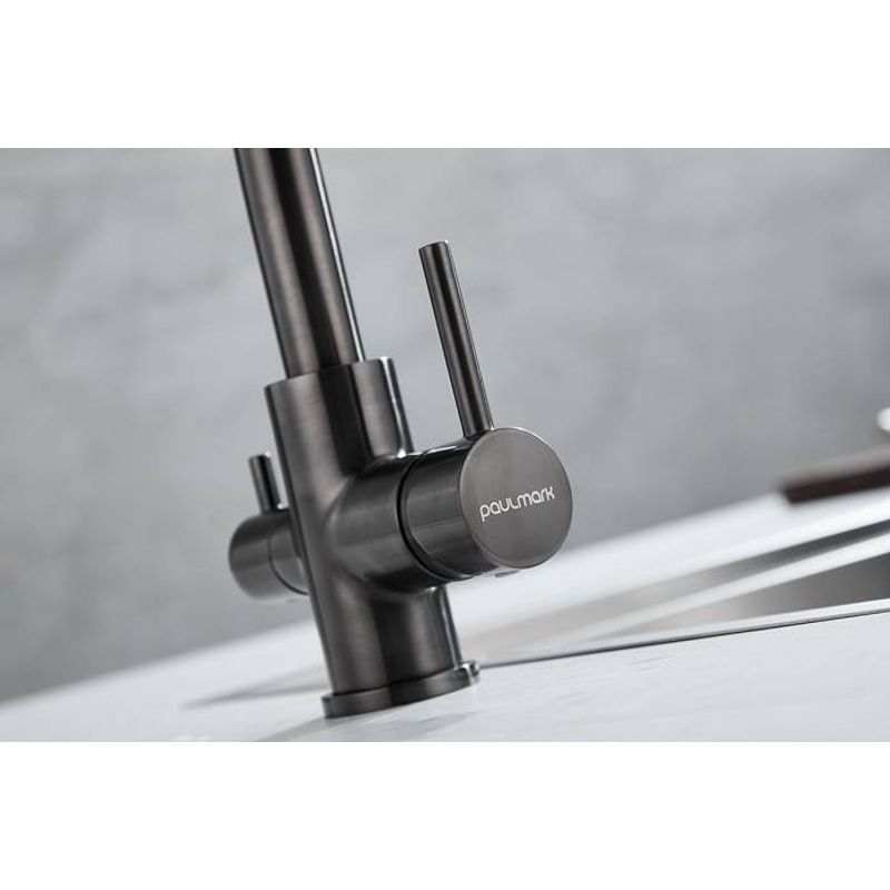 Смеситель для кухни Paulmark Essen Es213211-GM вороненая сталь