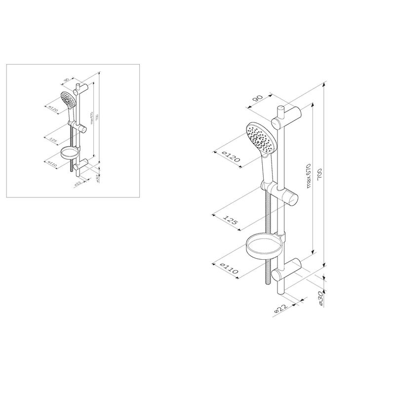 Душевой гарнитур AM.PM Like F0180064 хром