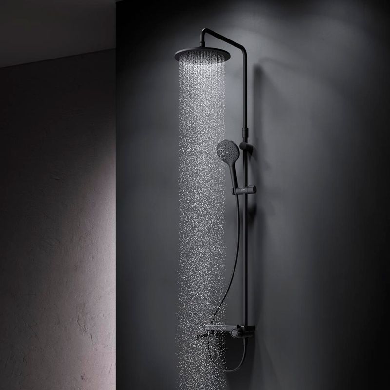 Душевая система AM.PM Like F0780722 со складным изливом черный матовый