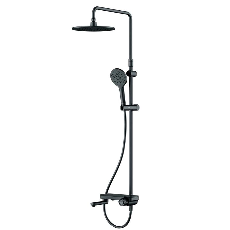 Душевая система AM.PM Like F0780722 со складным изливом черный матовый