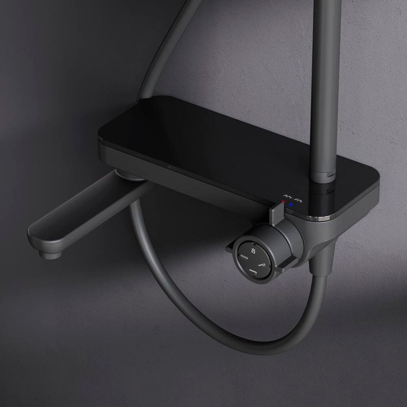 Душевая система AM.PM Like F0780722 со складным изливом черный матовый