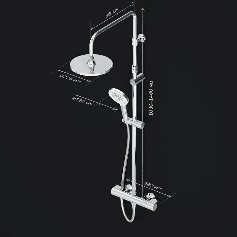 Душевая система AM.PM X-Joy F0785A400 хром с термостатом
