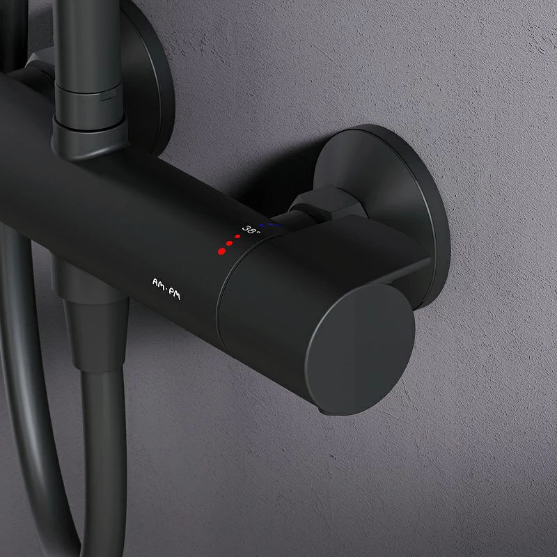 Душевая система AM.PM X-Joy F0785A422 черный матовый с термостатом